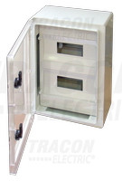 Plastična razdelilna omara z masko, prozorna vrata 1×8mod, L×W×H=280×210×130mm, IP65, IK08, 1000V AC/DC