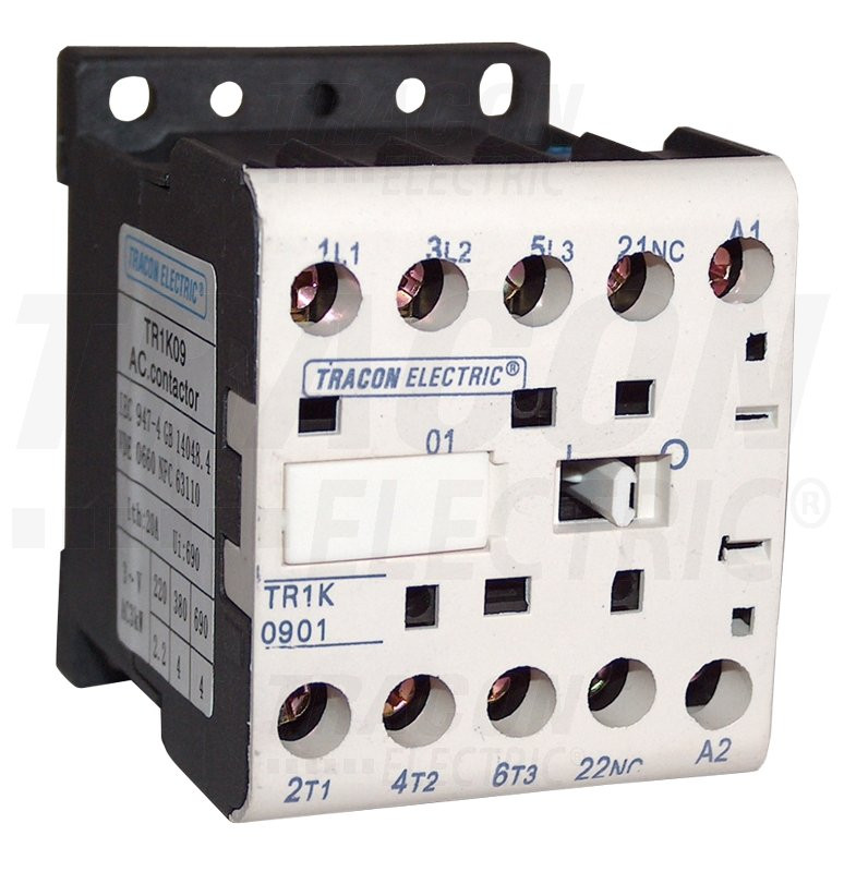 Pomožni kontaktor 660V, 6A, 2,2kW, 400V AC, 3×NO+1×NO