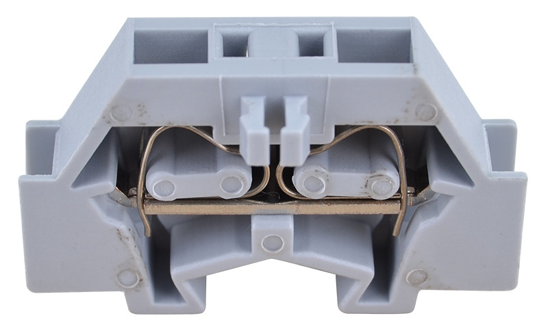 Mini vrstna sponka, vzmetna, na šino, siva 500V 24A 0,08-2,5 mm2 2P