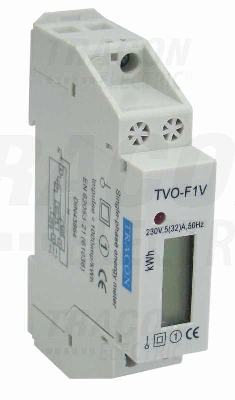 Števec električne porabe - LCD prikaz, neposredno merjenje, 1F, 230V / 5 (32)A
