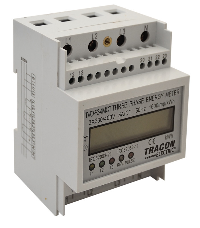 Števec električne porabe - LCD prikaz, 3F, 4M 400V ( 5A)