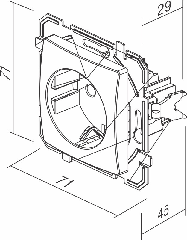 Vtičnica SCHUKO 2P+E 16A 250V~ CB XO KS