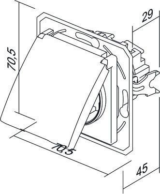 Vtičnica SCHUKO+POKROV 2P+E 16A 250V~ PP