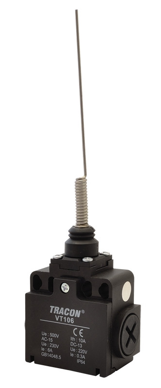Pozicijsko stikalo z vzmetno palico 1×NO+1×NC, 6A/230V AC, IP65