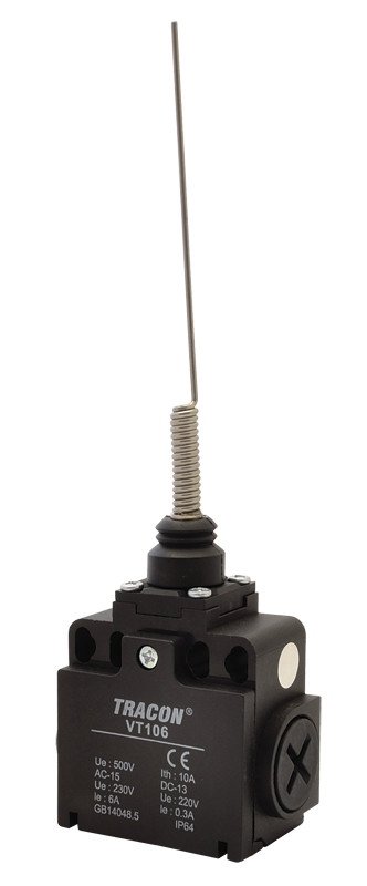 Pozicijsko stikalo z vzmetno palico 1×NO+1×NC, 6A/230V AC, IP65