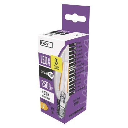 LED žarnica filament candle 2,2W E14 WW