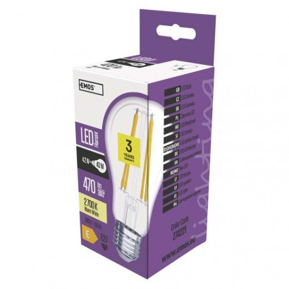 LED žarnica filament A60 4,2W E27 WW