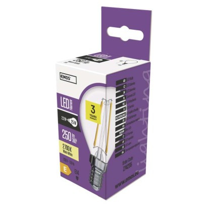 LED žarnica filament mini globe 2,2W E14 WW