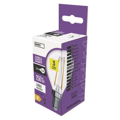 LED žarnica filament mini globe 2,2W E14 NW