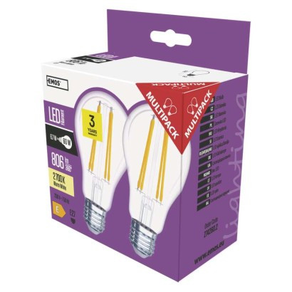 LED žarnica filament A60 6,7W E27 WW 2 kos