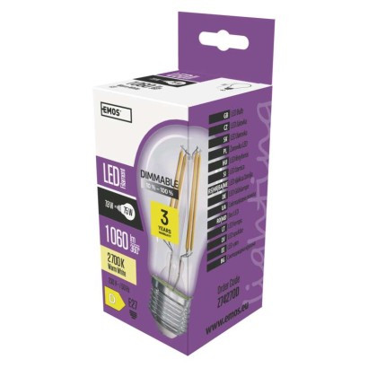 LED žarnica filament A60 8,5W E27 WW dimm