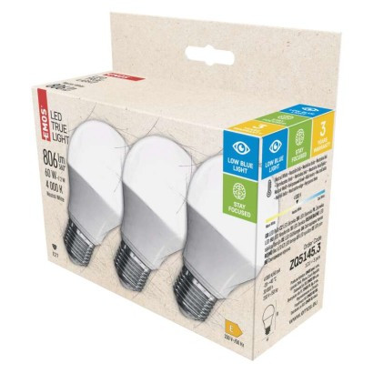 LED žarnica True Light 7,2W E27 NW 3 kos