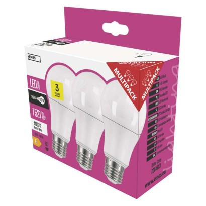 LED žarnica classic A60 13,2W E27 NW, 3 ks