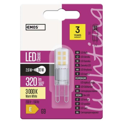 LED žarnica classic JC 2,6W G9 WW