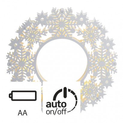 LED dekoracija - venec, 30×30cm, 2×AA, IP20, topla bela