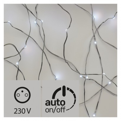 40 LED razsvetljava - NANO, srebrna, 4 m, IP44, hladna bela