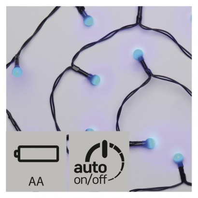 20 LED razsvetljava - češnje, 2×AA, 1,5 m, modra