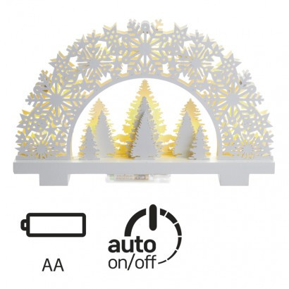 LED dekoracija - božično drevo, 32×20cm, 2×AA, WW, timer