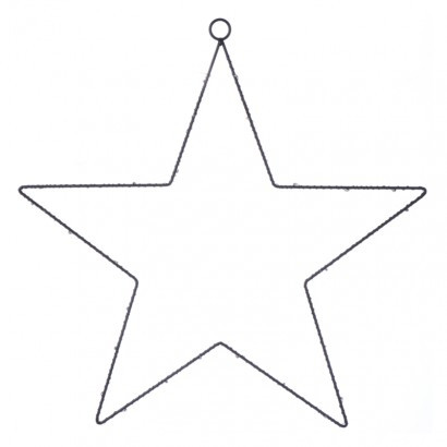 LED dekoracija - kovinska zvezda, 40cm, 3×AA, topla bela