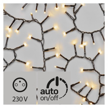 600 LED razsvetljava - grozd, 12m, zunanja,topla bela,timer