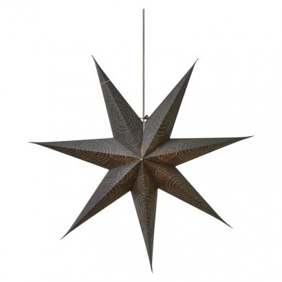 LED dekoracija - zvezda papirna, srebrna, 75cm