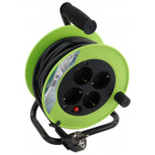 Plastična kabelska roleta, kovinsko ogrodje 4×SCHUKO, 10m, 250V AC, 16 A, 3×1,5mm2, H05VV-F, IP20