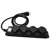 Prenosni gumi podaljšek 16A/250V, IP44, H07RN-F 3G1.5, 3m, 4×Shuko