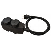 Prenosni gumi podaljšek 16A/250V, IP44, H07RN-F 3G1.5, 5m, 4×Shuko