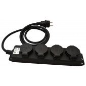 Prenosni gumi podaljšek 16A/250V, IP44, H07RN-F 3G1.5, 3m, 4×Shuko