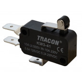 Pozicijsko stikalo, mikro, z ročajem in koleščkom 10(3)A / 250V AC, 15mm, 6,3x0,8 mm, IP00
