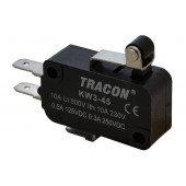 Pozicijsko stikalo, mikro, z ročajem in koleščkom 10(3)A / 250V AC, 15mm, 4,8x0,8 mm, IP00