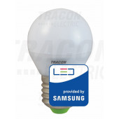 LED žarnica, bučka s čipom SAMSUNG 230V, 50Hz, 5W, 4000K, E27, 400lm, 180°, G45, EEI=A+
