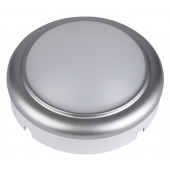 Ladijska LED svetilka-plastična, okrogla, srebrn okvir 230 V, 50 Hz, 8 W, 4000 K, 560 lm, IP54, ABS+PC, EEI=G