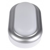 Ladijska LED svetilka-plastična, ovalna, srebrn okvir 230 V, 50 Hz, 8 W, 4000 K, 560 lm, IP54, ABS+PC, EEI=G