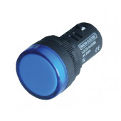 LED signalna svetilka z ohišjem, 22 mm, 48V AC/DC, modra
