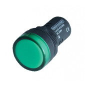 LED signalna svetilka, 22 mm, 12V AC/DC, zelena