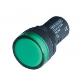 LED signalna svetilka, 22 mm, 230V AC/DC, zelena