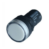 LED signalna svetilka z ohišjem, 22 mm, 12V AC/DC, bela