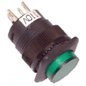 Mini signalna svetilna tipka 1Z, 6V AC/DC zelena