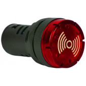 Osvetljeno tipkalo za zvočni signal, rdeče, za ploščo AC230V