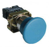 Tipka gobasta z ohišjem, modra, 1×NO, 3A/400V AC, IP44, d=40mm