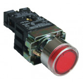 Svetilna tipka z ohišjem, rdeča, z dušilko, glim, 1×NC, 3A/230V AC, 130V, IP44