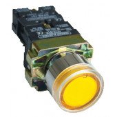 Svetilna tipka z ohišjem, rumena, glim, 1×NO, 3A/400V AC, 230V, IP44