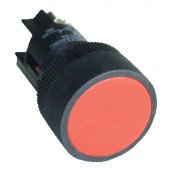 Plastična tipka z ohišjem, rdeča 1V 22mm, 400V/0,4A, IP44