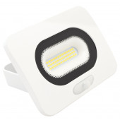 SMD LED reflektor s senzorjem gibanja, bel 10W, 4000K, IP65, 220-240V AC, 750lm, EEI=G, 110°, 3-10m