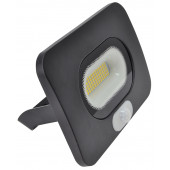 SMD LED reflektor s senzorjem gibanja, črn 30W, 4000K, IP65, 220-240V AC, 2700lm, 110°, 3-10m, EEIF