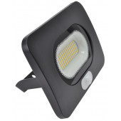 SMD LED reflektor s senzorjem gibanja, črn 220-240V AC, 50W, 4000K, IP65, 3750lm, EEI=G, 110°, 3-10m