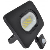 SMD LED reflektor s senzorjem gibanja, črn 220-240V, 50W, 4000K, IP65, 3750lm, EEI=G, 120°, 10s-7min, 3-10m