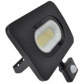 SMD LED reflektor s senzorjem gibanja, črn 220-240V, 50W, 4000K, IP65, 3750lm, EEI=G, 120°, 10s-7min, 3-10m