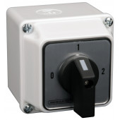 Grebenasto stikalo z ohišjem 2x3P, 20A 400V, (0-1-2), 90°, IP44